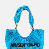 House Of Holland Crinkle Shoulder And Crossbody Bag Blue