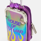 House Of Holland Flame Crossbody Bag With Clip Closure