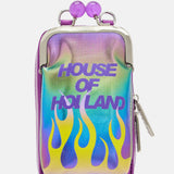 House Of Holland Flame Crossbody Bag With Clip Closure