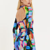 Abstract Patchwork Print Dress