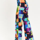 Abstract Patchwork Print Trousers