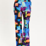 Abstract Patchwork Print Trousers