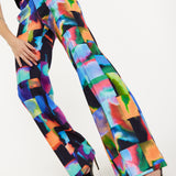 Abstract Patchwork Print Trousers