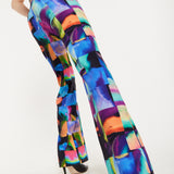 Abstract Patchwork Print Trousers