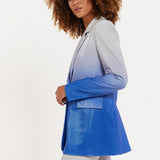 House of Holland Ombre Shimmer Blazer In Blue And Silver