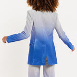 House of Holland Ombre Shimmer Blazer In Blue And Silver