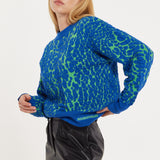 House of Holland Jacquard Duo Jumper in Blue & Green