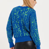 House of Holland Jacquard Duo Jumper in Blue & Green