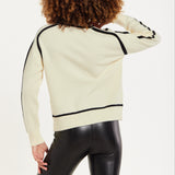 House of Holland Cream Jumper with Black Contrast Detail