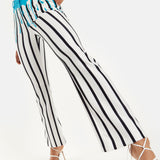 HOUSE OF HOLLAND STRIPE BLUE DRIP PRINTED TROUSERS