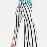 HOUSE OF HOLLAND STRIPE BLUE DRIP PRINTED TROUSERS