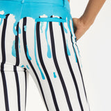 HOUSE OF HOLLAND STRIPE BLUE DRIP PRINTED TROUSERS