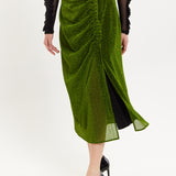 House of Holland Gathered Midi Skirt