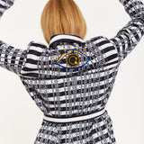 House Of Holland Striped Blazer With Eye Embroidery Back