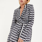 House Of Holland Striped Blazer With Eye Embroidery Back