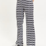 House Of Holland Striped and Logo Printed Trousers in Black and White