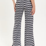 House Of Holland Striped and Logo Printed Trousers in Black and White