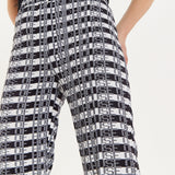 House Of Holland Striped and Logo Printed Trousers in Black and White