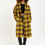 House Of Holland Mustard Check Coat