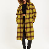 House Of Holland Mustard Check Coat