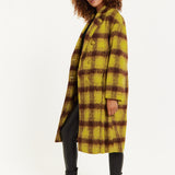 House Of Holland Mustard Check Coat