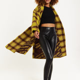 House Of Holland Mustard Check Coat