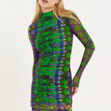 House Of Holland Abstract Snake Print Mini Dress