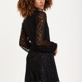 House of Holland Midnight Lace Long-Sleeve Mini Dress